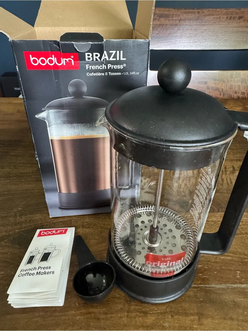 Bodum Brazil French Press Coffee Maker - Black w/ clear glass